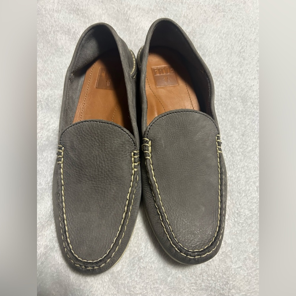 Frye Gray Suede Slip-On Loafers Casual Versatility